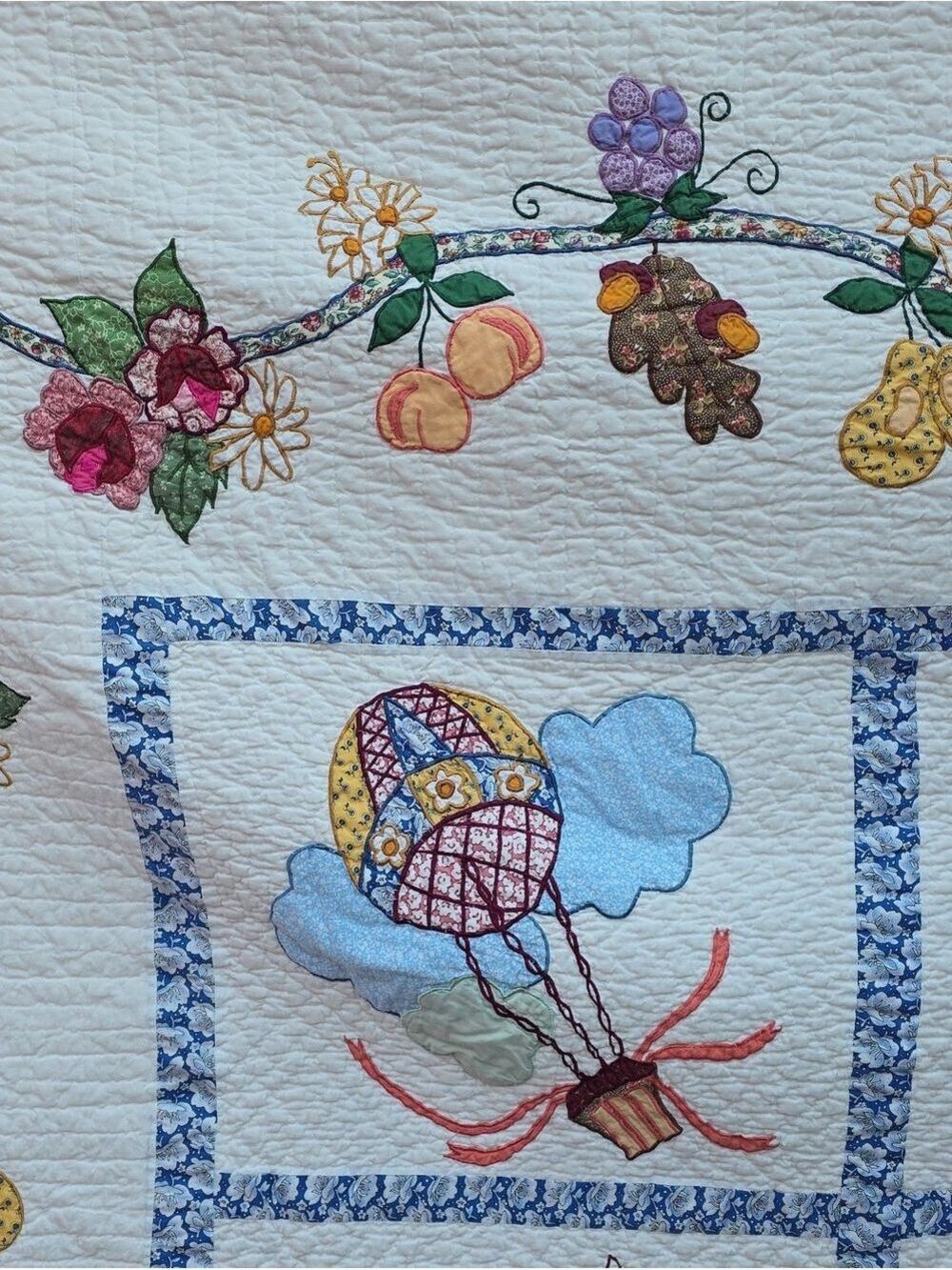 Vtg Legacy Home Limited Edition Quilt Queen Avignon Folk Art Cottage 100" X 90" - Picture 6 of 16